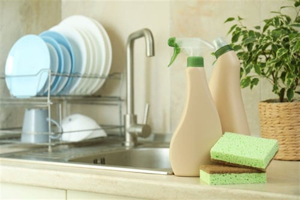 Sparkling clean kitchen and bathroom surfaces after a professional cleaning service visit